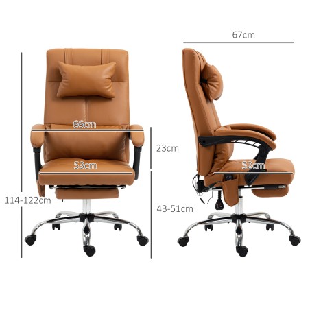 Ergonoomiline massaažifunktsiooniga kontoritool, 66 × 67 × 114–122 cm, helepruun