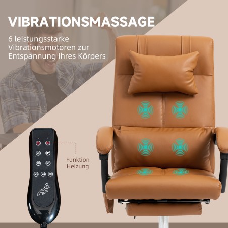 Ergonoomiline massaažifunktsiooniga kontoritool, 66 × 67 × 114–122 cm, helepruun