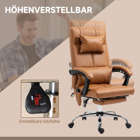 Ergonoomiline massaažifunktsiooniga kontoritool, 66 × 67 × 114–122 cm, helepruun