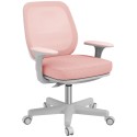 Ergonoomiline pöörlev ja reguleeritava kõrgusega kontoritool, roosa