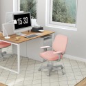 Ergonoomiline pöörlev ja reguleeritava kõrgusega kontoritool, roosa