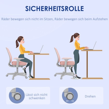 Ergonoomiline pöörlev ja reguleeritava kõrgusega kontoritool, roosa