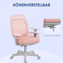 Ergonoomiline pöörlev ja reguleeritava kõrgusega kontoritool, roosa