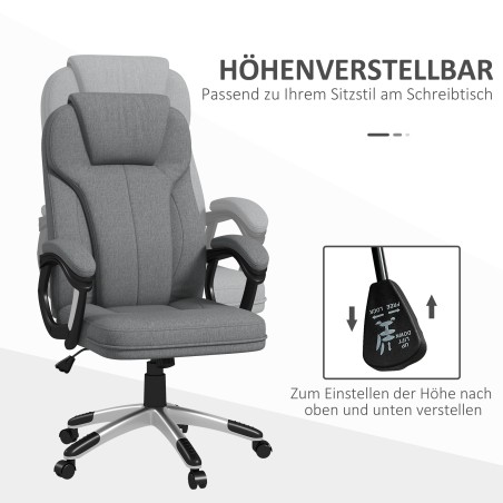 Reguleeritava kõrguse ja kiigefunktsiooniga kontoritool, hall