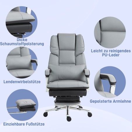 Ergonoomiline reguleeritav kontoritool, helehall ja must