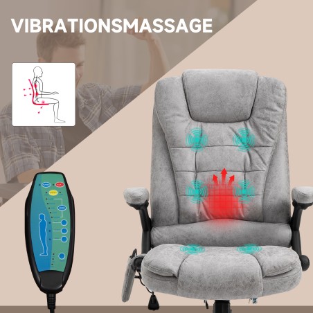 Ergonoomiline juhtimistool massaaži- ja soojendusfunktsiooniga, hall
