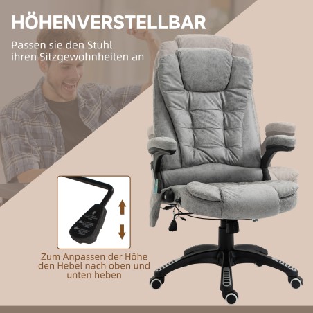 Ergonoomiline juhtimistool massaaži- ja soojendusfunktsiooniga, hall