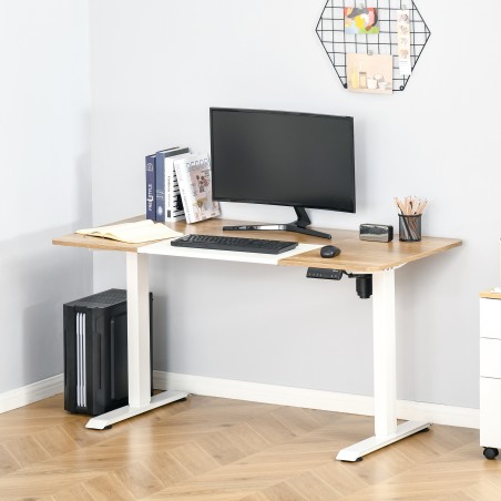 Elektriliselt reguleeritav kirjutuslaud 140 × 70 cm, valge