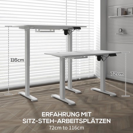Reguleeritava kõrgusega seisulaud 120 × 60 × 72–116 cm, valge
