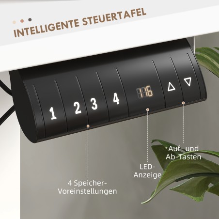 Reguleeritava kõrgusega seisulaud 120 × 60 × 72–116 cm, valge