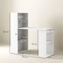 Valge arvutilaud 2 riiuli ja 5 riiulipinnaga, 120 × 55 × 120 cm