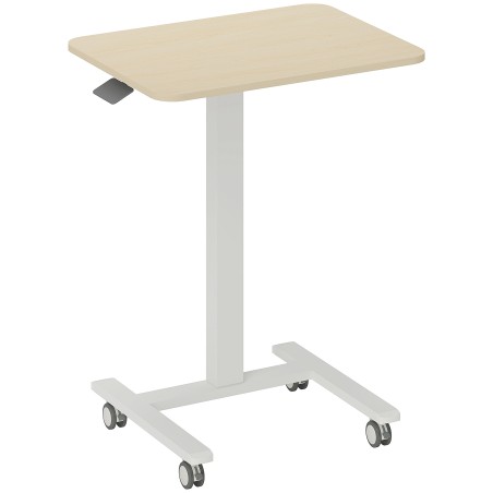 Reguleeritava kõrgusega seisulaud 4 rattaga, 65 × 48 × 108 cm, kollane