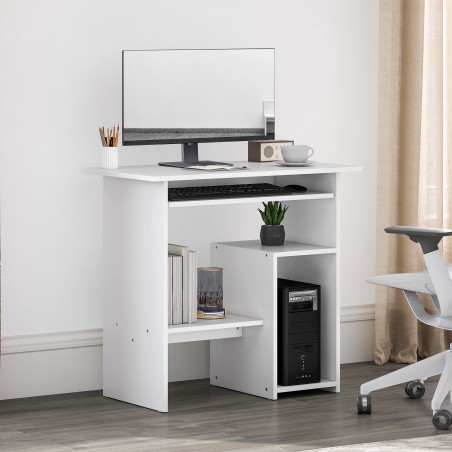 Arvutilaud metallraami ja puitlaastplaadist lauaplaadiga, 80 × 45 × 75 cm, valge