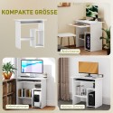 Arvutilaud metallraami ja puitlaastplaadist lauaplaadiga, 80 × 45 × 75 cm, valge