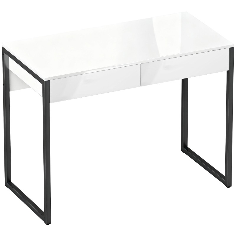 Arvuti- ja kontorilaud 100 × 50 cm, 2 sahtliga, valge