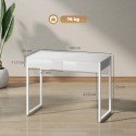 Arvuti- ja kontorilaud 100 × 50 cm, 2 sahtliga, valge