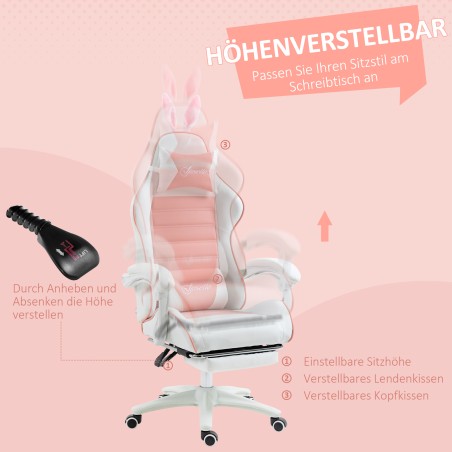 Ergonoomiline mängutool nimmetoe, jalatoe ja jänesekõrvadega padjaga, roosa