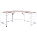 Naturaalne L-kujuline MDF-arvutilaud, 150 × 150 × 76 cm