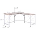 Naturaalne L-kujuline MDF-arvutilaud, 150 × 150 × 76 cm