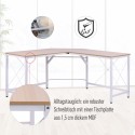Naturaalne L-kujuline MDF-arvutilaud, 150 × 150 × 76 cm