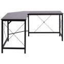 L-kujuline arvutilaud MDF-ist, must, 150 × 150 × 76 cm
