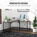 L-kujuline arvutilaud MDF-ist, must, 150 × 150 × 76 cm