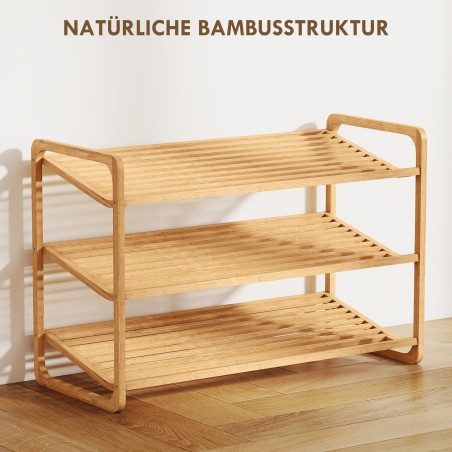 3-astmeline bambusest riiul, kandevõime 30 kg