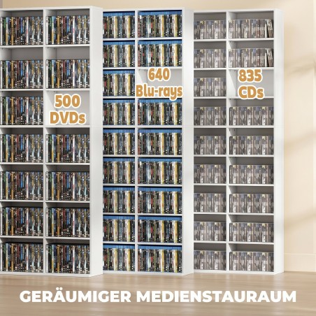 Meediariiul 835 CD-le või 500 DVD-le, 27 lahtrit, valge
