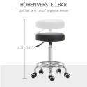 Reguleeritava kõrgusega salongipukk kunstnahast, kuni 110 kg, must