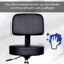 Reguleeritava kõrgusega ratastel pööratav töötaburet seljatoega, 72–84 cm, must