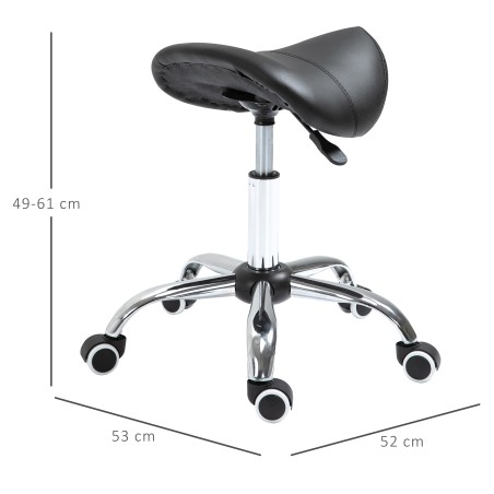 Reguleeritava kõrgusega pöörlev sadultaburet 49–61 cm, must