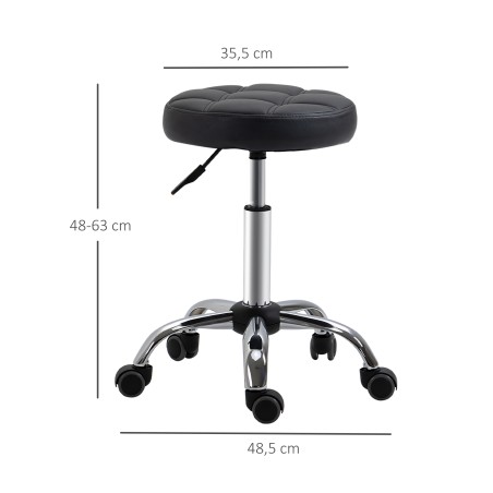 2 reguleeritava kõrgusega ratastel pöördpukki, 48–63 cm, mustad