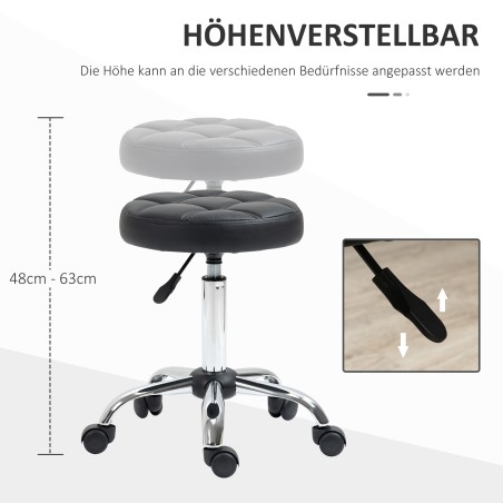 2 reguleeritava kõrgusega ratastel pöördpukki, 48–63 cm, mustad