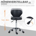 Reguleeritava kõrgusega nahaimitatsiooniga salongipukk, kuni 120 kg, must
