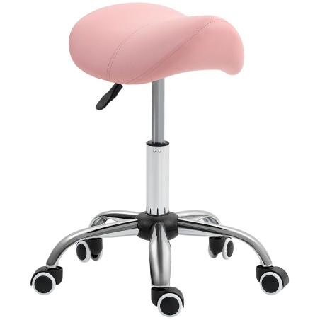 Reguleeritava kõrgusega pöörlev rulltaburet 49–61 cm, roosa