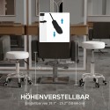 Reguleeritava kõrgusega kunstnahast salongipukk, valge