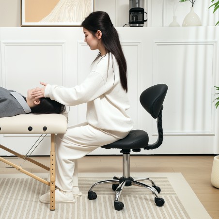 Reguleeritava kõrgusega ratastel töötaburet seljatoega, 83–98 cm