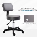 Reguleeritava kõrgusega pööratav salongipukk 5 ratta ja sünteetilise kattega, hall