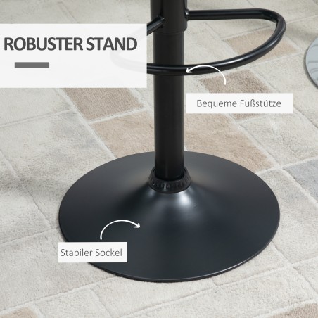2 retrostiilis baaripukki, 47 × 51,5 × 89–109 cm, mustad