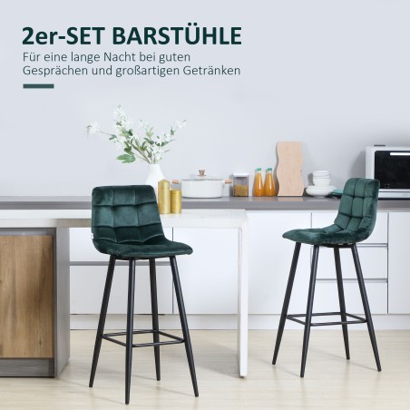 2 baaritooli komplekt pehme istme ja terasraamiga, roheline