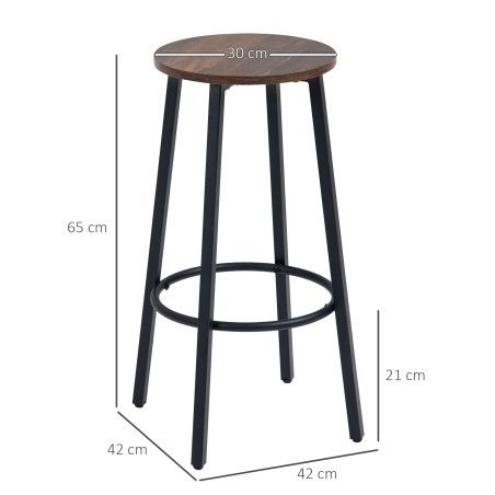 2-osaline baaritoolikomplekt metallraami ja jalatoega, 42 × 42 × 65 cm