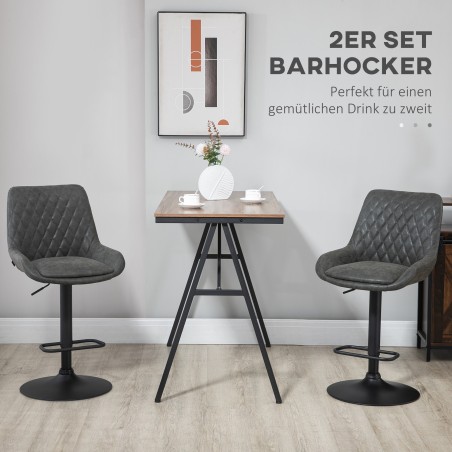 Reguleeritava kõrgusega baaripukk jalatoega, tumehall-must, 51 × 59 × 117 cm