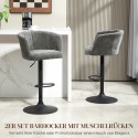 Reguleeritava kõrgusega baaritoolid, 2 tk, jalatoega, tumehall