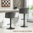 Reguleeritava kõrgusega baaritoolid, 2 tk, jalatoega, tumehall