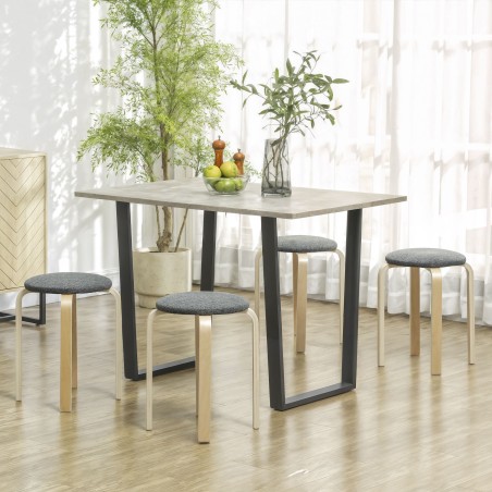 Polsterdatud virnastatavate taburettide komplekt 4 tk, hall