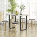 Polsterdatud virnastatavate taburettide komplekt 4 tk, hall