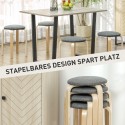 Polsterdatud virnastatavate taburettide komplekt 4 tk, hall