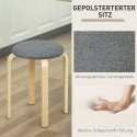 Polsterdatud virnastatavate taburettide komplekt 4 tk, hall