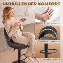 Reguleeritava kõrguse ja pööramisfunktsiooniga baaritoolid, 2 tk, tumehall