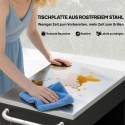 Ratastega köögikäru kapiga, konksude ja roostevabast terasest käepidemetega, must, 86 × 50 × 86,5 cm